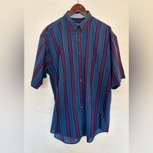 Van Heusen Men's Multicolor Striped Button-Down Shirt, L